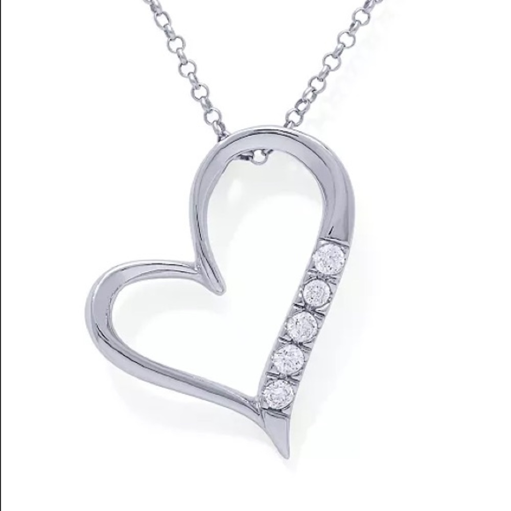 Open Heart Pendant in Fine Silver Plate